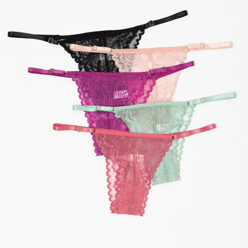 Kit com 5 Calcinha String em Renda Color