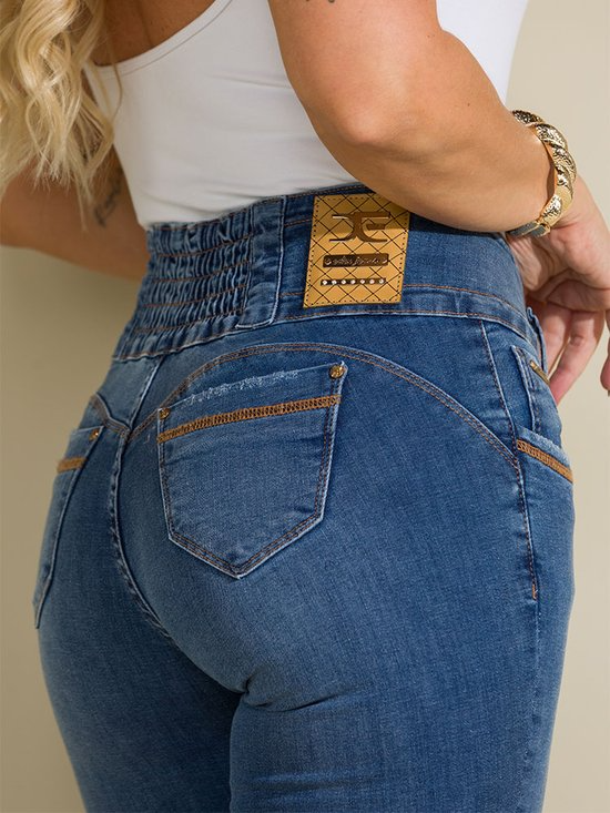Calça Feminina Jeans Cigarrete Grazi Chapa Barriga