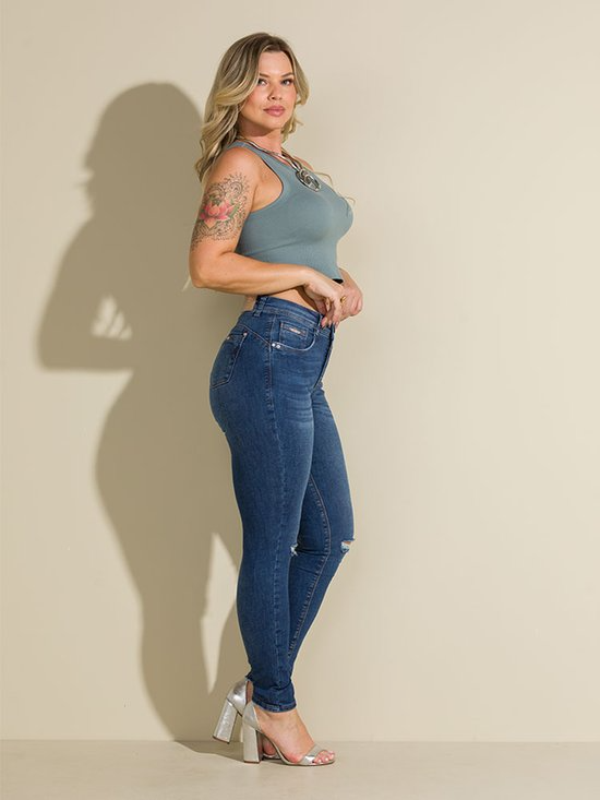 Calça Feminina Jeans Skinny Safira Levanta Bumbum