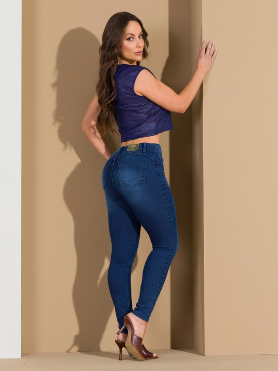 Calça Feminina Jeans Cigarrete Skinny Modeladora