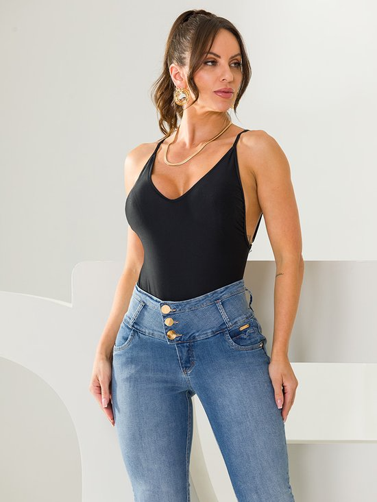 Calça Feminina Jeans Cigarrete Sabrina Chapa Barriga