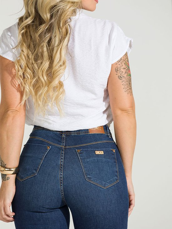Calça Feminina Jeans Cigarrete Safira Destroyed