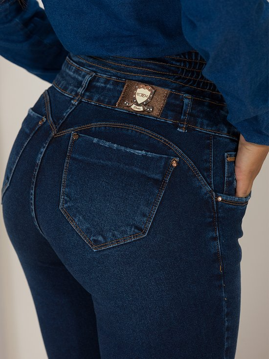 Calça Feminina Jeans Skinny Chapa Barriga