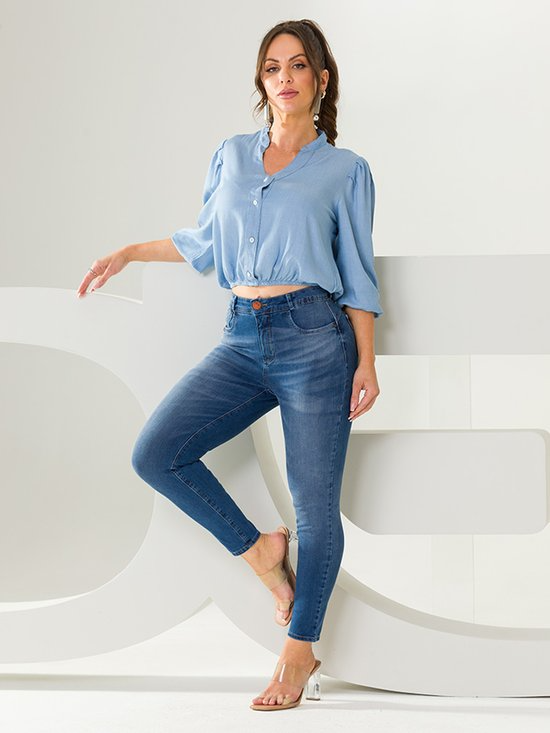 Calça Feminina Jeans Cropped Safira Levanta Bumbum