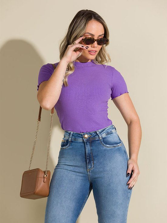 Calça Feminina Jeans Cropped Slouchy Destroyed