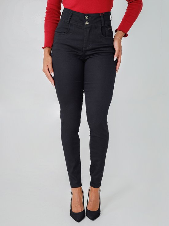 Calça Feminina Jeans Cigarrete (Não Desbota) Cintura Alta