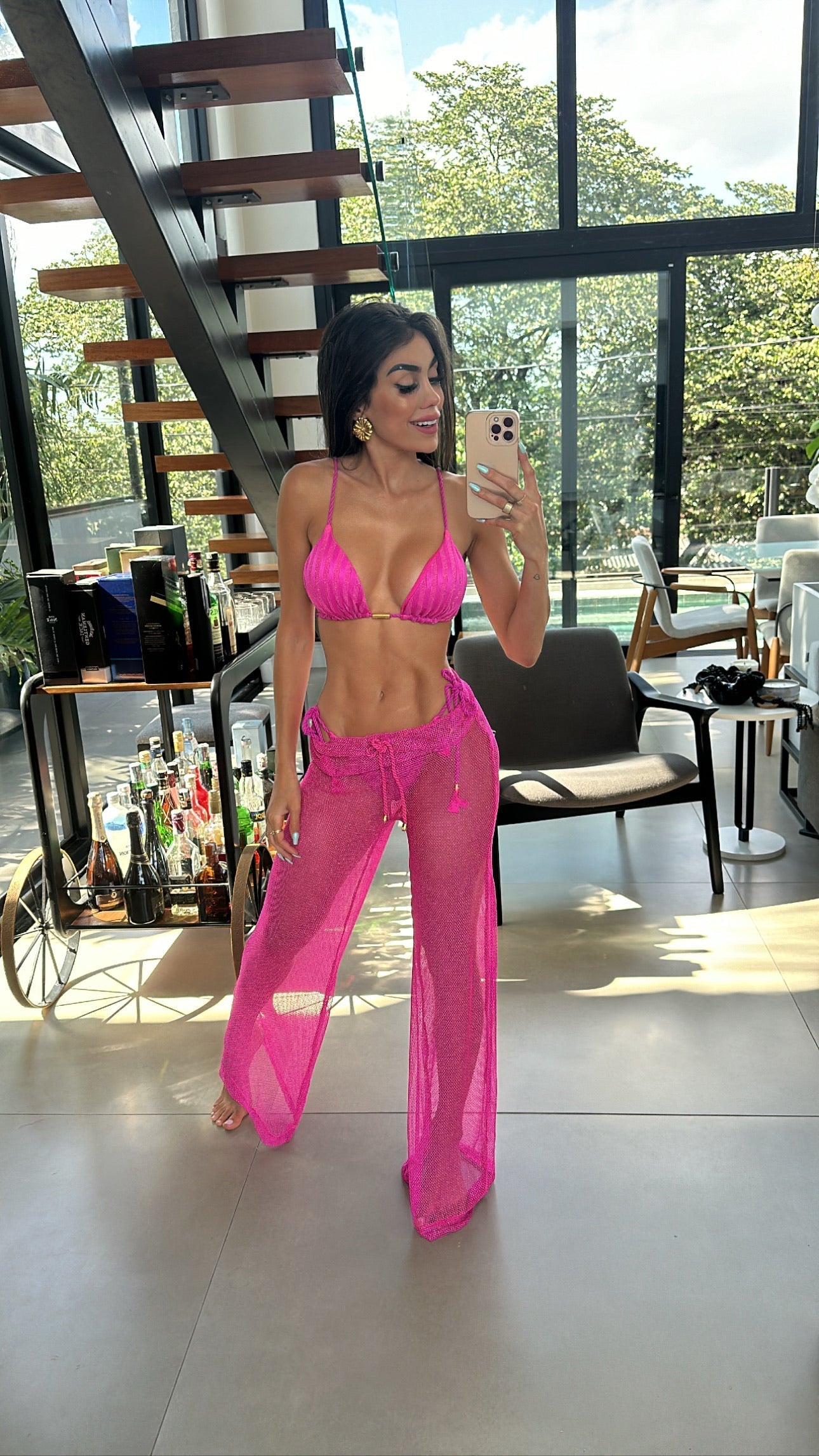 Calça Manuela Lurex Pink