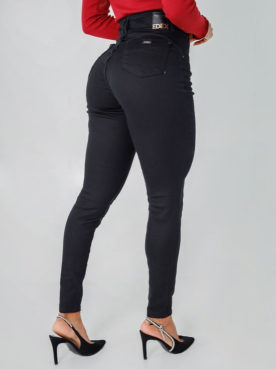 Calça Feminina Jeans Cigarrete (Não Desbota) Cintura Alta