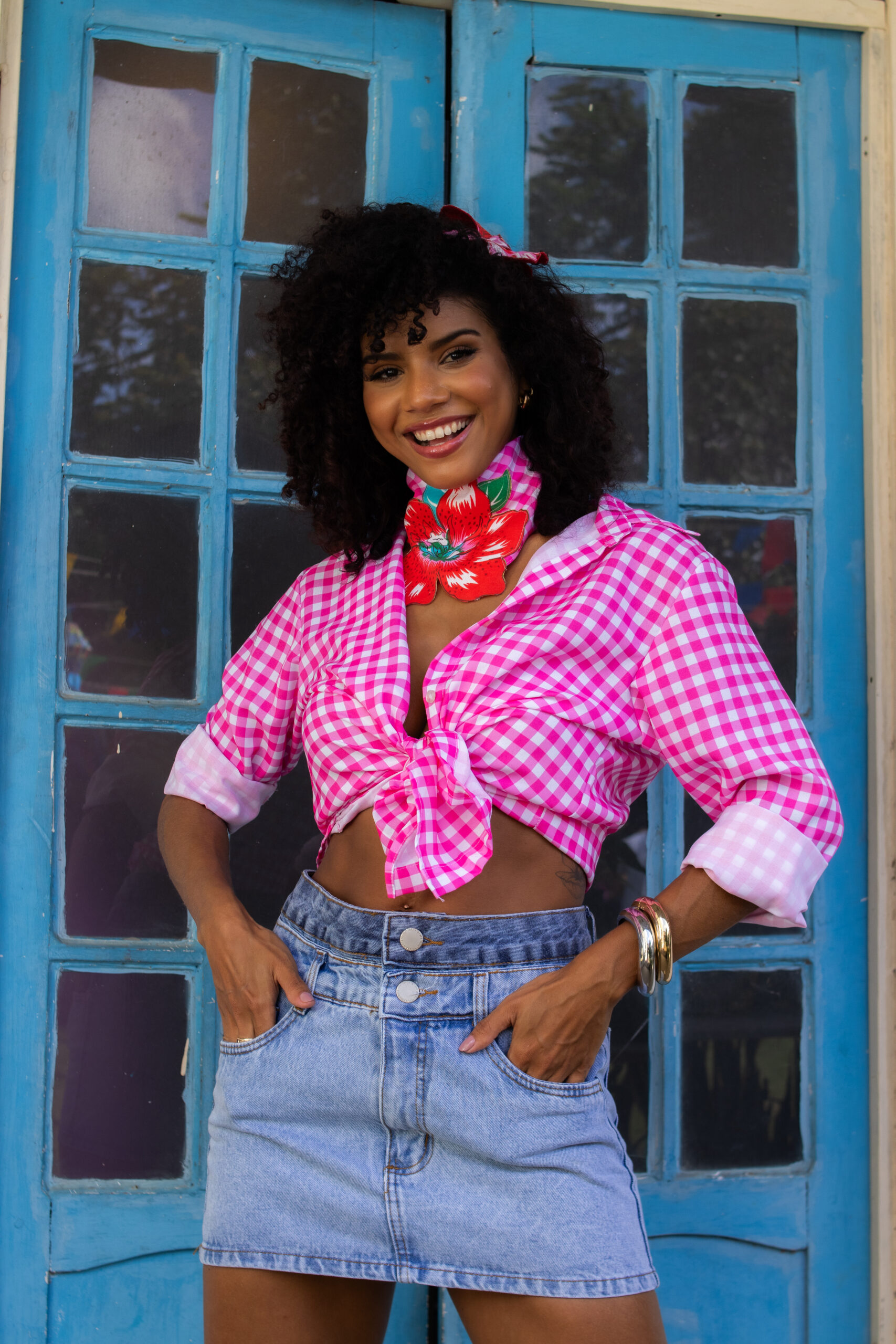 Camisa Junina Xadrez