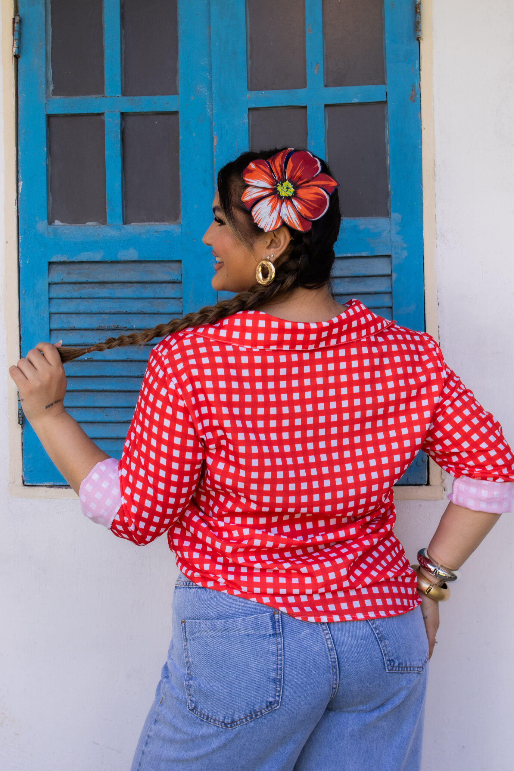 Camisa Junina Xadrez