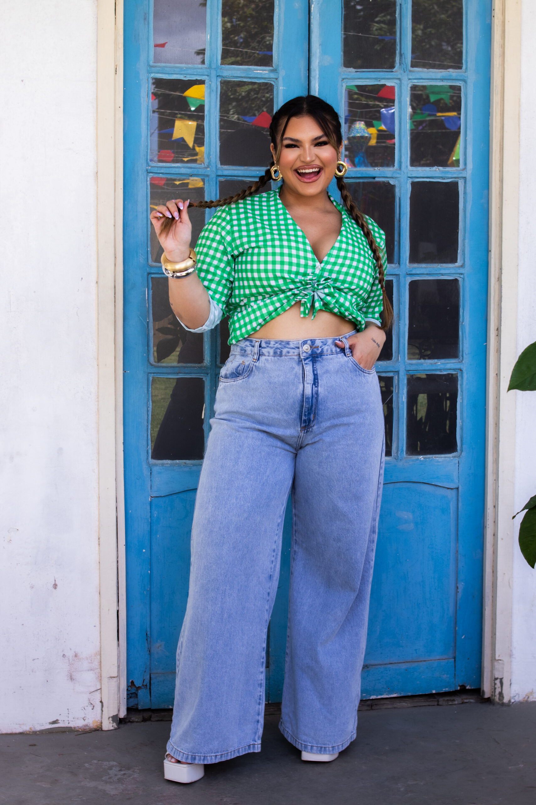 Camisa Junina Xadrez