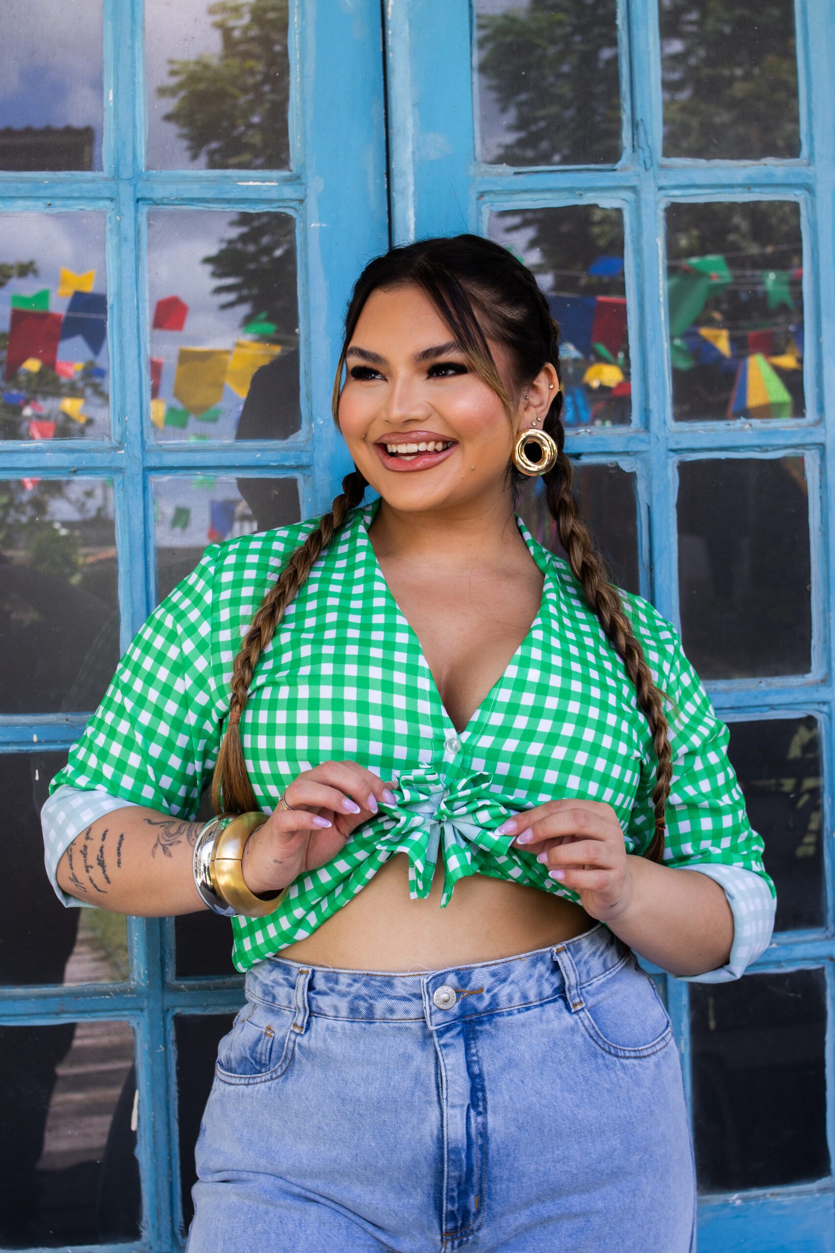 Camisa Junina Xadrez