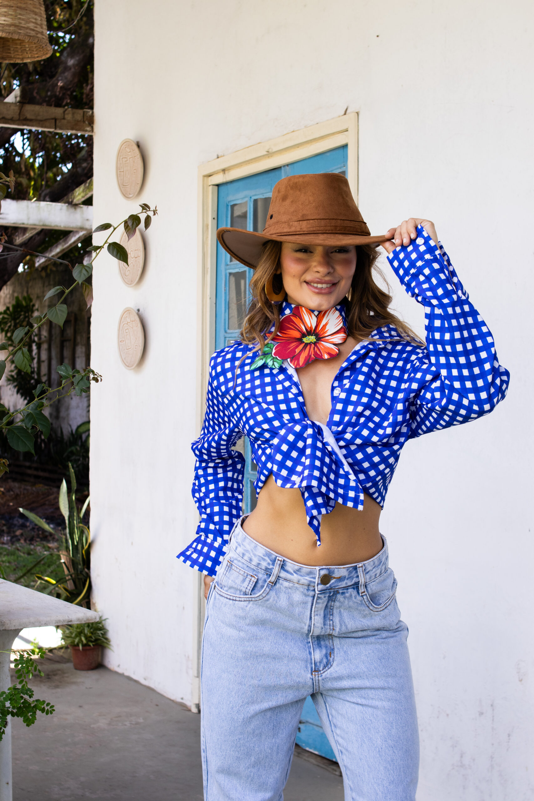 Camisa Junina Xadrez