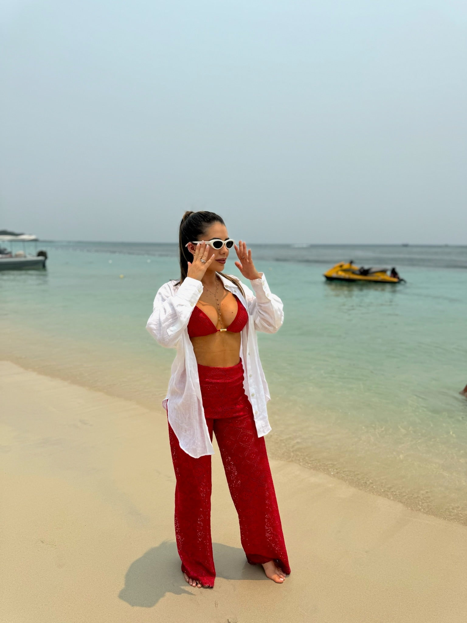 Calça Renda Del Mare Cereja
