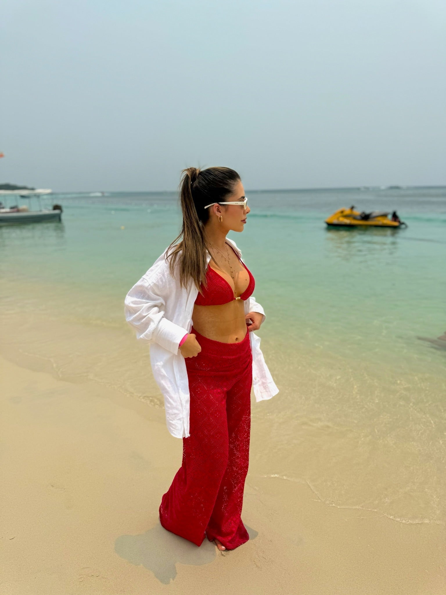 Calça Renda Del Mare Cereja