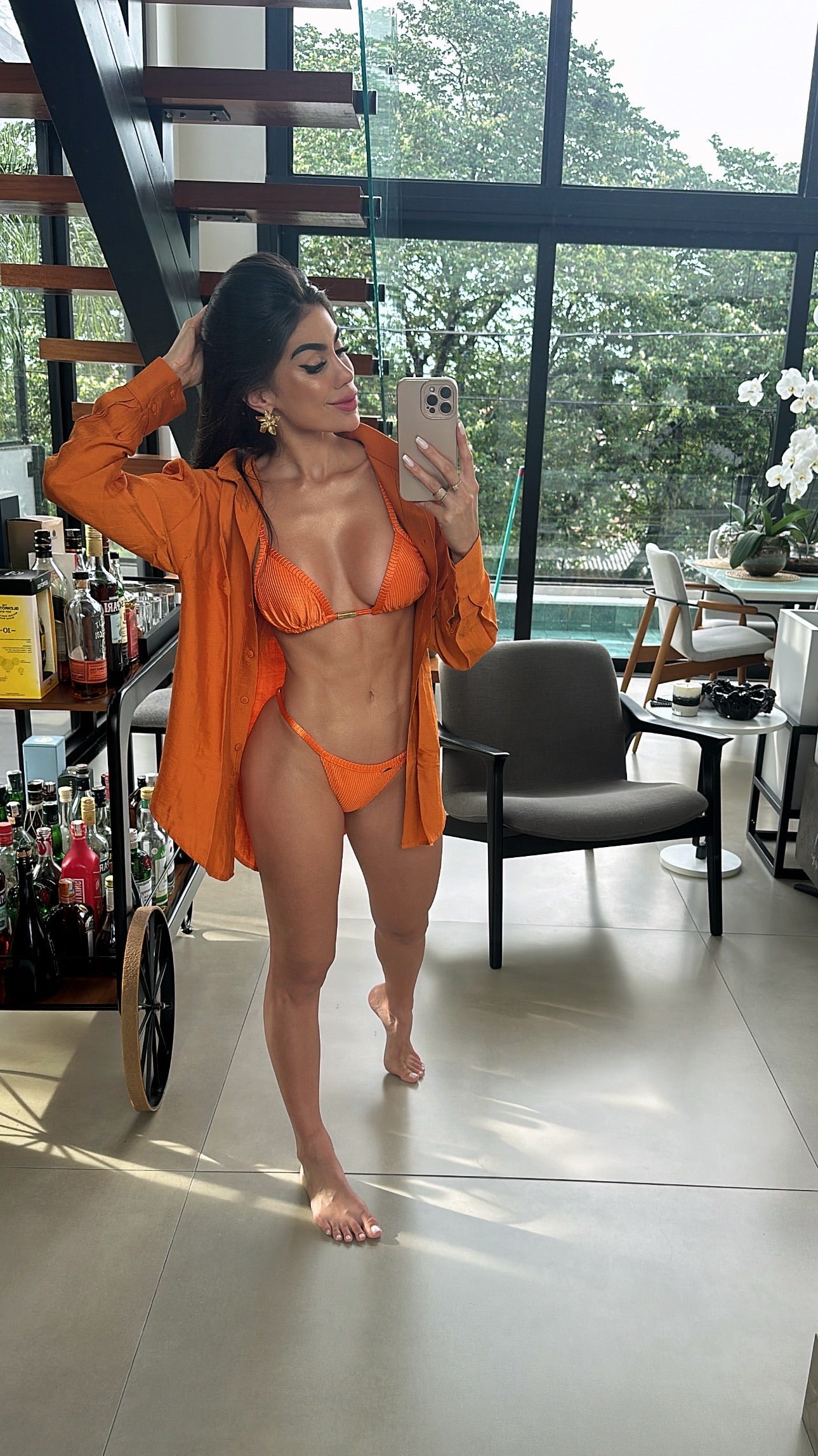 Camisa Santorini Sunset Orange