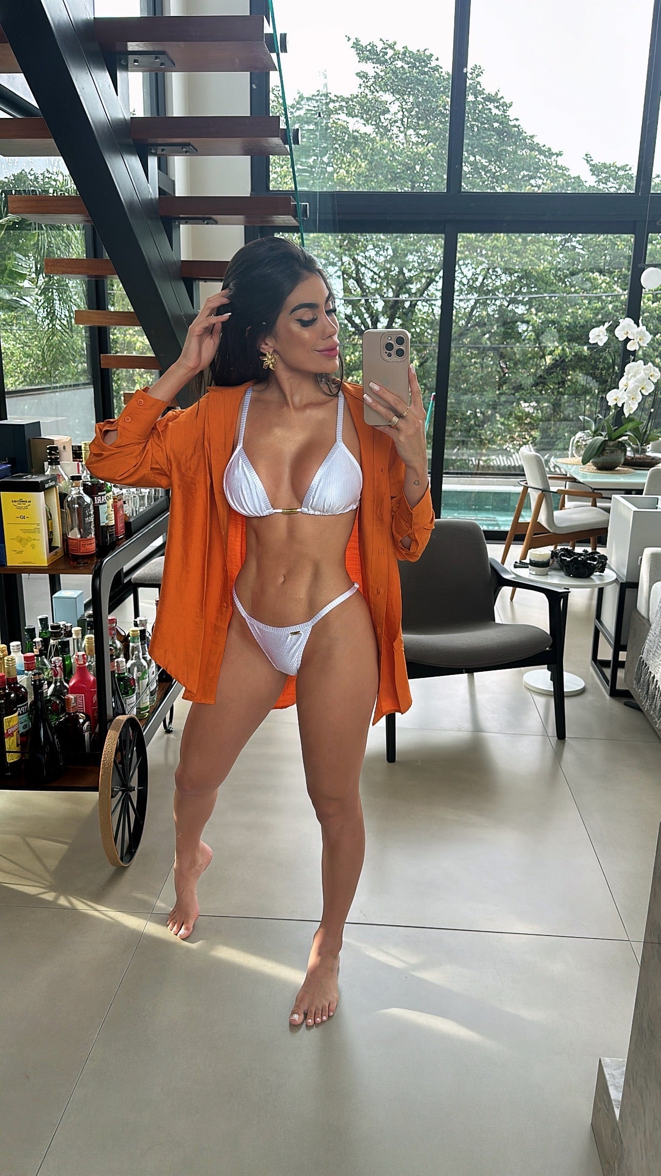 Camisa Santorini Sunset Orange