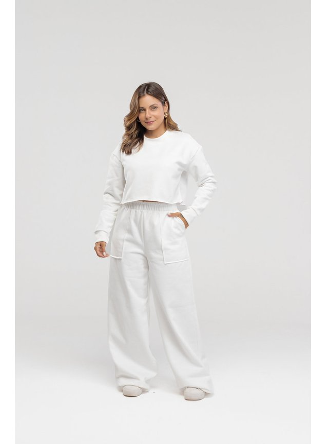Conjunto Blusa Cropped de Moletom - Especial de Inverno