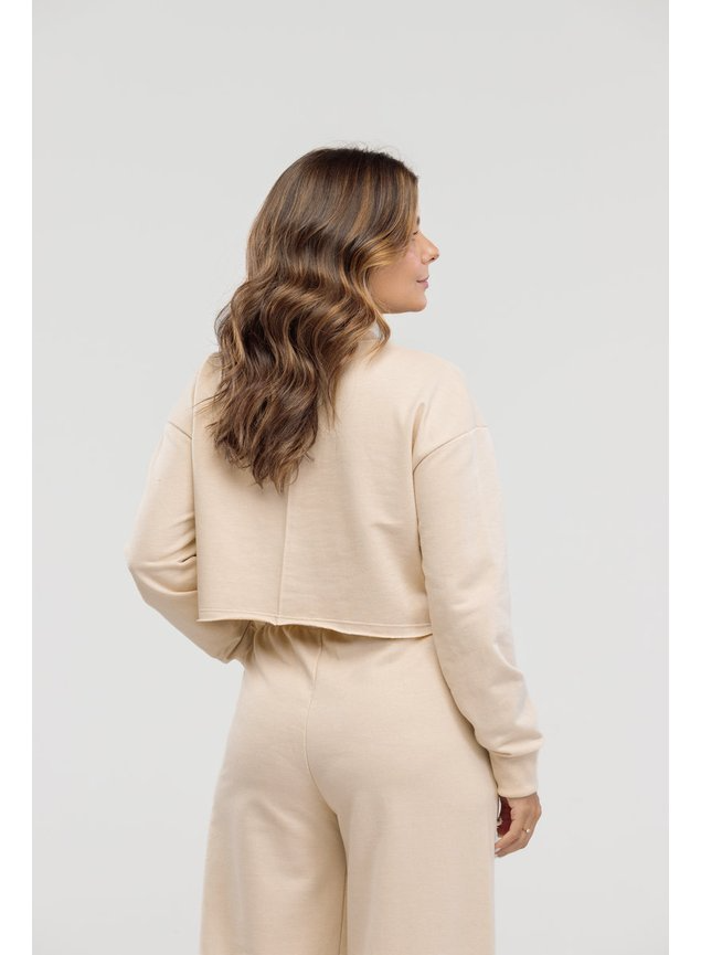 Conjunto Blusa Cropped de Moletom - Especial de Inverno