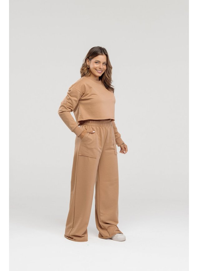 Conjunto Blusa Cropped de Moletom - Especial de Inverno