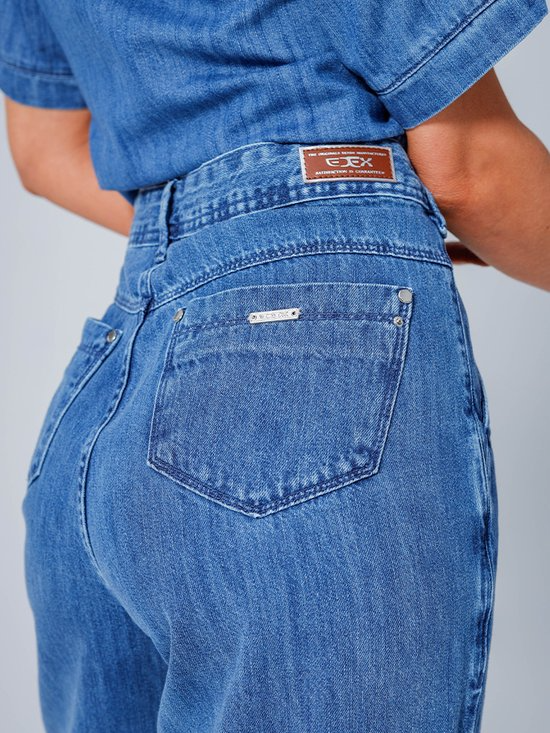 Calça Feminina Jeans Slouchy Reta Cintura Alta