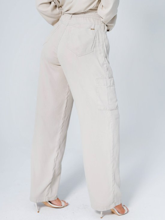 Calça Feminina Sarja Wide Leg Utilitária