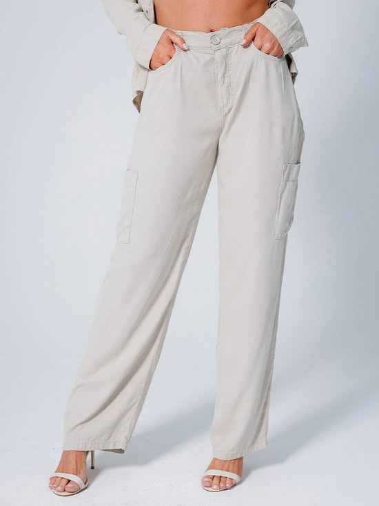 Calça Feminina Sarja Wide Leg Utilitária