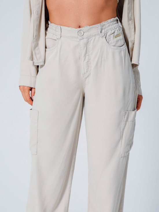 Calça Feminina Sarja Wide Leg Utilitária
