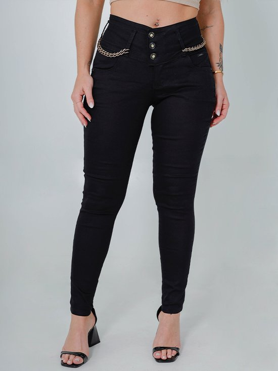 Calça Feminina Sarja Cigarrete Sabrina Chapa Barriga