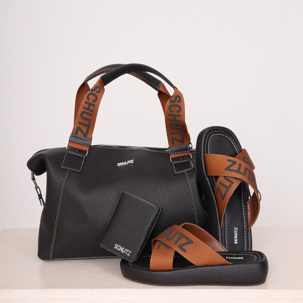 Edição Limitada: Kit Schutz com Bolsa, Sandália e Carteira (3 Itens)